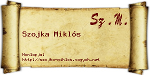 Szojka Miklós névjegykártya