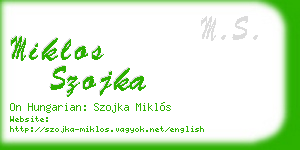 miklos szojka business card